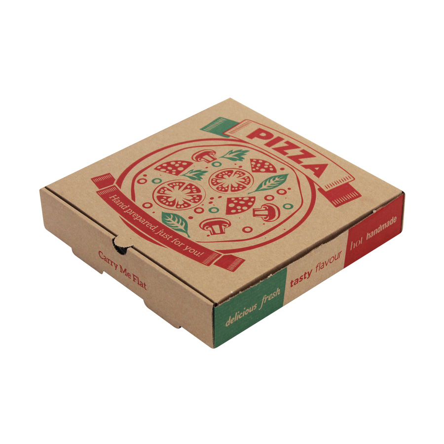 Pizza Box 7" Brown Pattern 186 x 190 + 43mm (100)