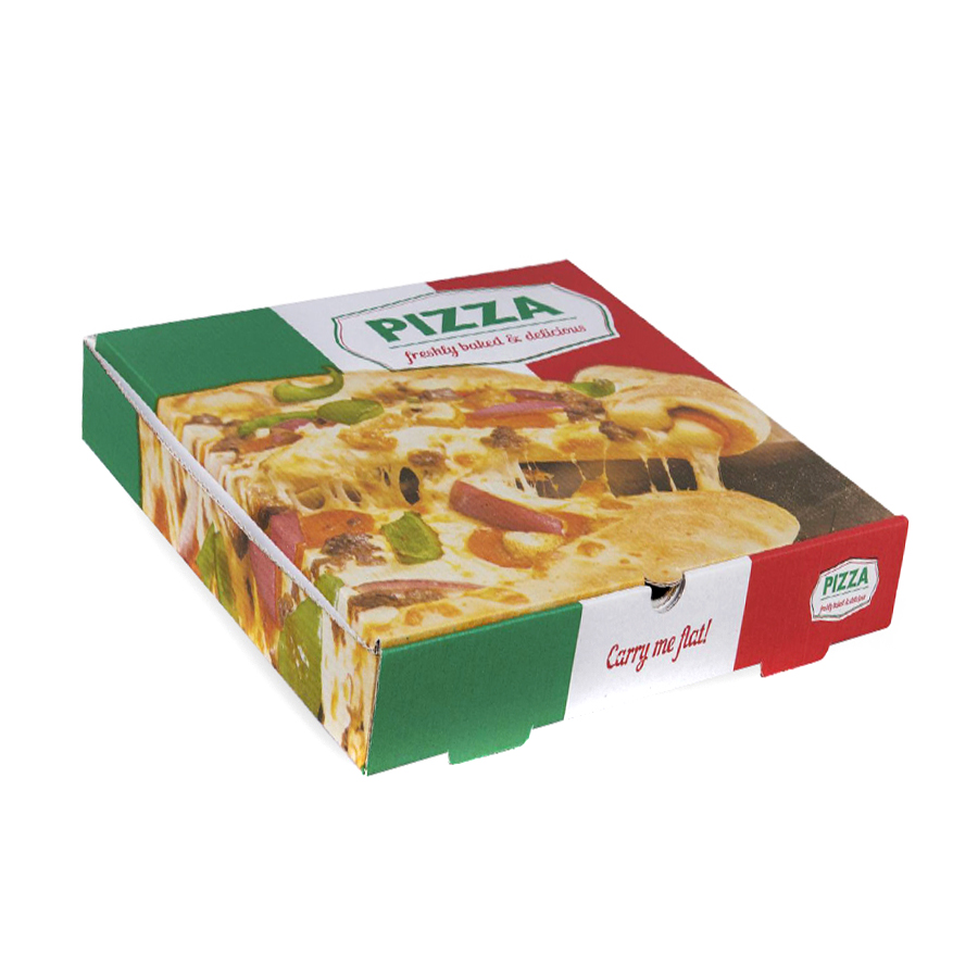 Pizza Box 12" White Full Colour 312 x 315 + 43mm (100)