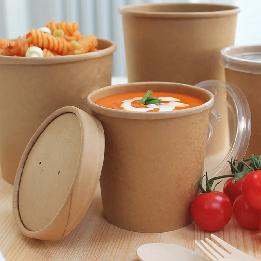 Soup Container & Lid Combo Kraft 16oz 500ml (250)