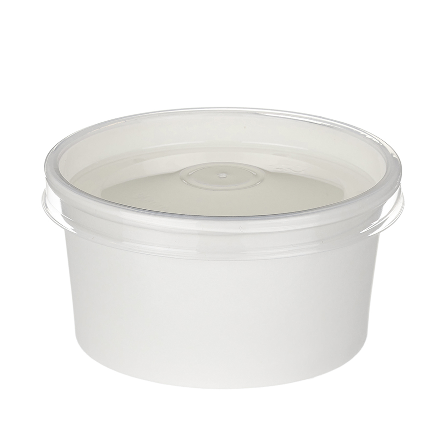 Combo White Portion Pot & Clear PP Lid 7oz (250)